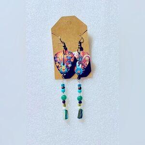 Music inspired guitar pick earrings